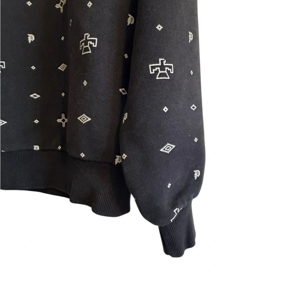 Primitive Black Sweatshirt with White Embroidered Motifs